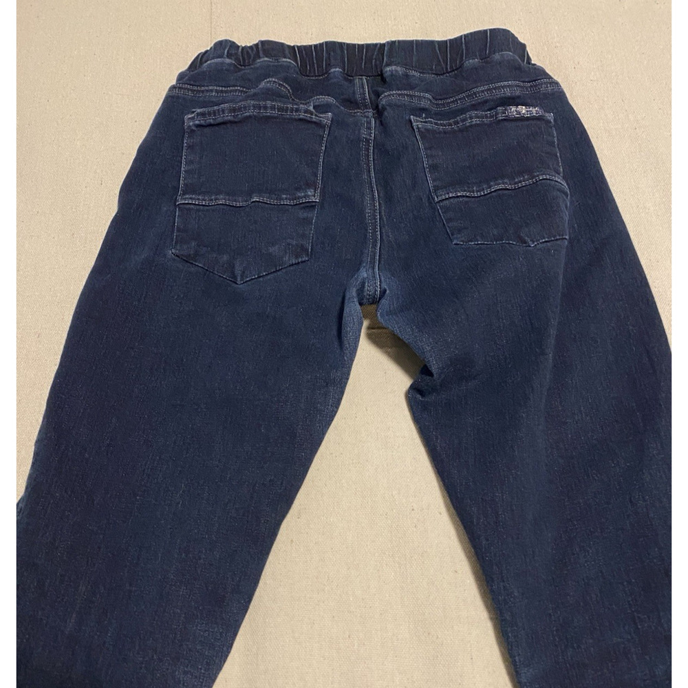 7 for all Mankind Skinny Jeggings Size 27 Dark Denim Jeans Studded Jeweled Legs - Picture 3 of 14